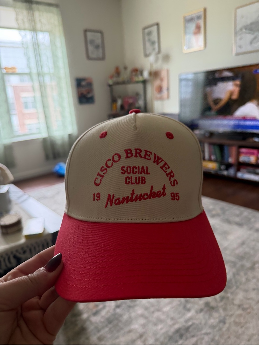 Nantucket Two-Tone Red and Cream Trucker Cap